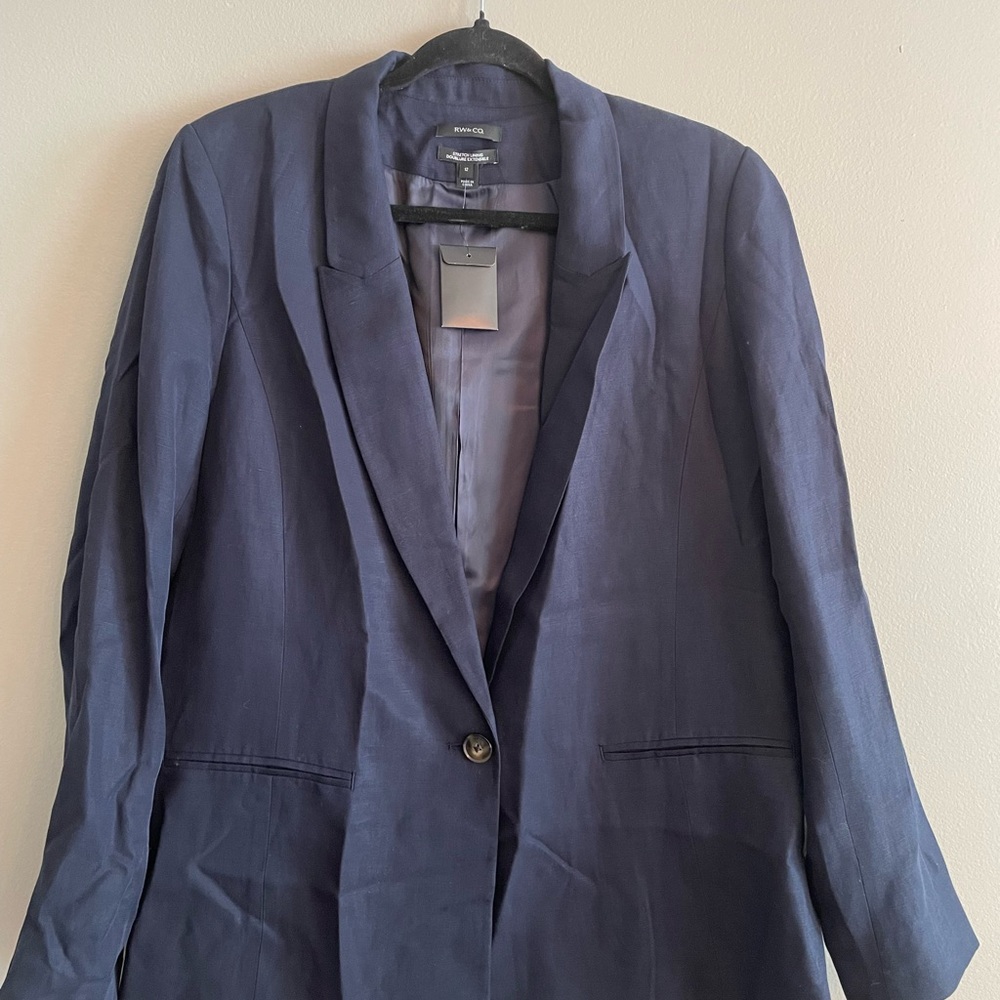 RW&CO. Midnight Blue Linen Blazer